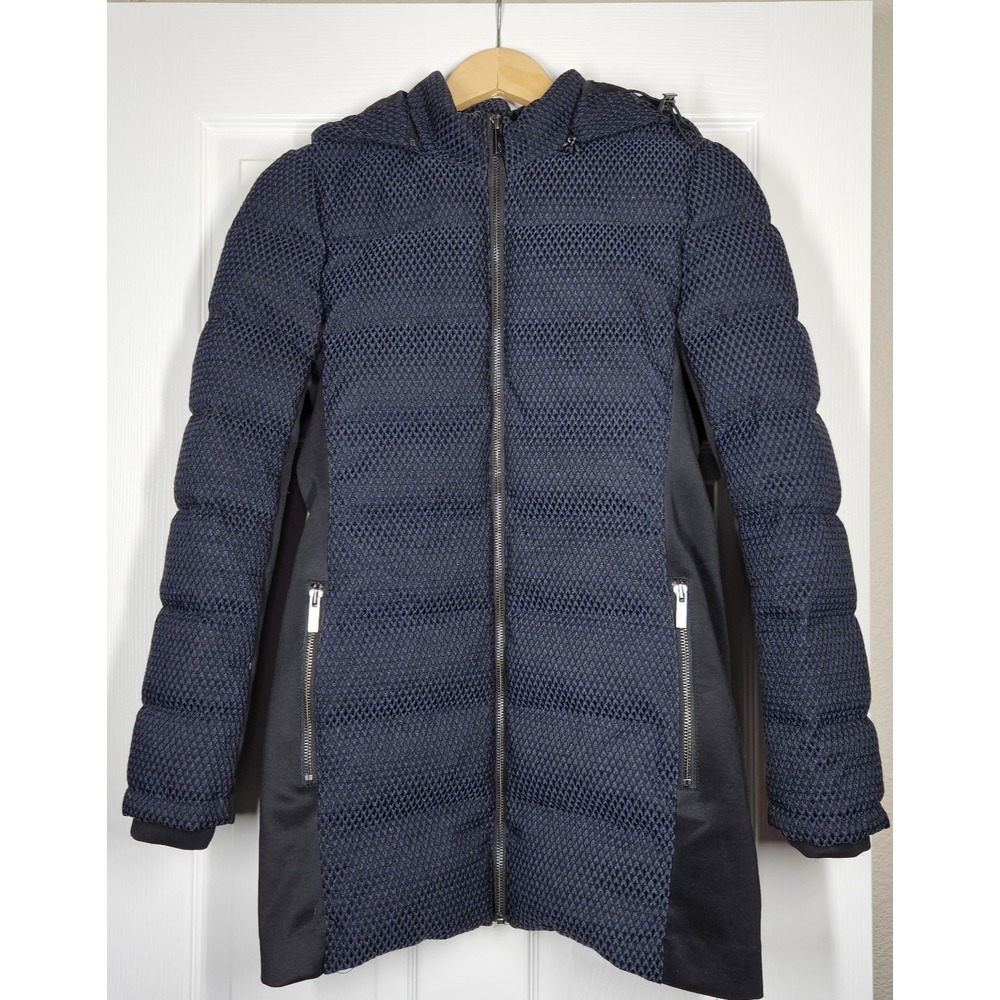 Zac Posen Fiona Jacquard Down Puffer Coat Jacket Parka Removeable Hood S Comfort